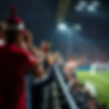 Fans celebrating a goal in the stands