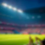 Stadium filled with excited fans during a football match