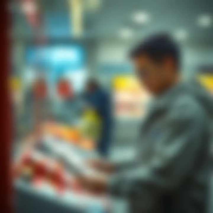 Illustration of lottery ticket purchase