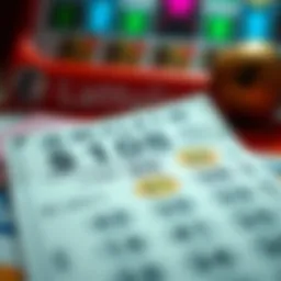 Lotto ticket with winning numbers highlighted