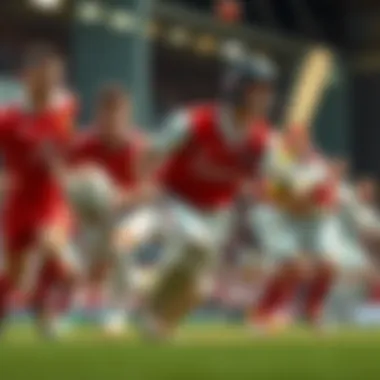 A collage of popular British sports like rugby and cricket